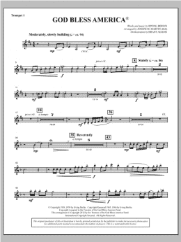 page one of God Bless America - Bb Trumpet 1 (Choir Instrumental Pak)