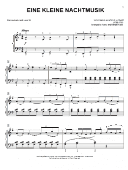 page one of Eine kleine Nachtmusik (Piano Adventures)