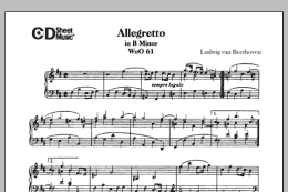 page one of Allegretto In B Minor, Woo 61 (Piano Solo)