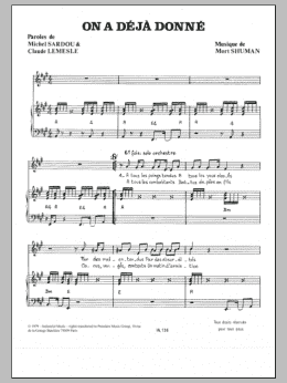 page one of On A Deja Donne (Piano & Vocal)