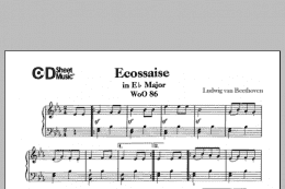 page one of Ecossaise In E-flat Major, Woo 86 (Piano Solo)