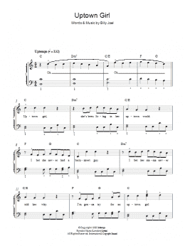 page one of Uptown Girl (Easy Piano)