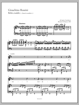 page one of Beltà crudele (Piano & Vocal)