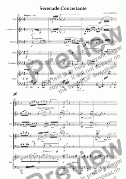page one of Serenade Concertante (juvenilia, mixed ensemble)
