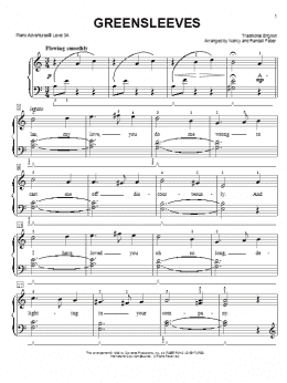 page one of Greensleeves (Piano Adventures)