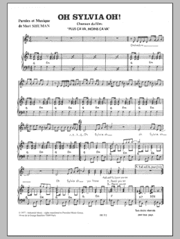 page one of Oh Sylvia Oh (Piano & Vocal)
