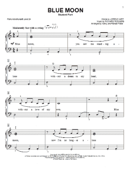 page one of Blue Moon (Piano Adventures)