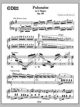 page one of Polonaise In C Major, Op. 89 (Piano Solo)