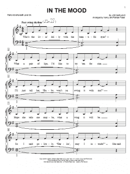 page one of In the Mood (Piano Adventures)