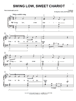 page one of Swing Low, Sweet Chariot (Piano Adventures)