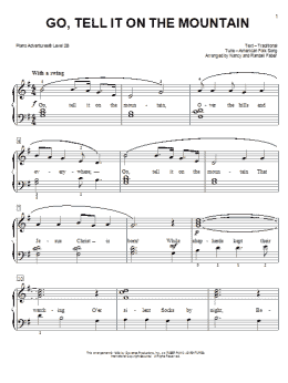 page one of Go, Tell It on the Mountain (Piano Adventures)