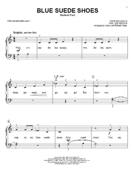 page one of Blue Suede Shoes (Piano Adventures)