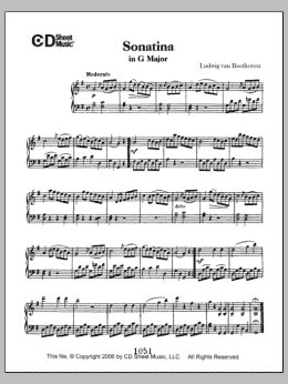 page one of Sonatina in G Major (Piano Solo)
