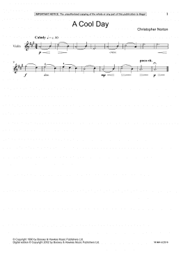 page one of A Cool Day (Instrumental Solo)
