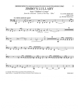 page one of Jimbo's Lullaby From Children's Corner (from Learn As You Play Tuba) (Instrumental Solo)