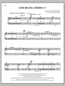 page one of God Bless America - Harp (Choir Instrumental Pak)