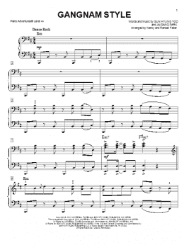 page one of Gangnam Style (Piano Adventures)