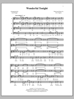 page one of Wonderful Tonight (SATB Choir)