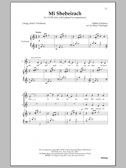 page one of Mi Shebeirach (SATB Choir)