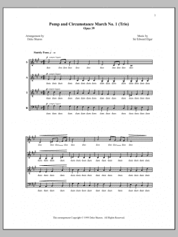 page one of Pomp and Circumstance March No. 1 (Trio) (SATB Choir)
