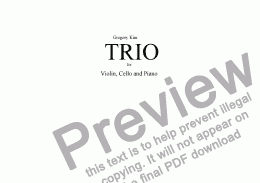 page one of TRIO for Violin, Cello and Piano