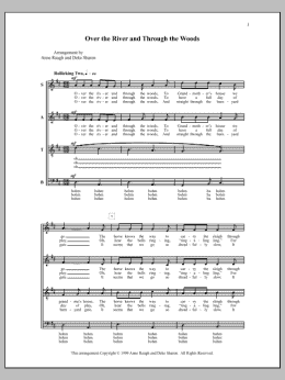 page one of Over the River and Through the Woods (SATB Choir)
