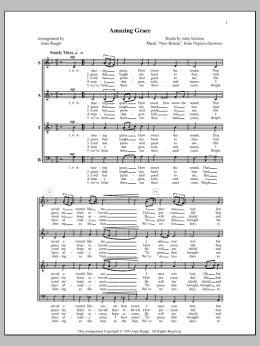 page one of Amazing Grace (SATB Choir)