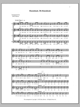 page one of Hanukkah, Oh Hanukkah (SATB Choir)