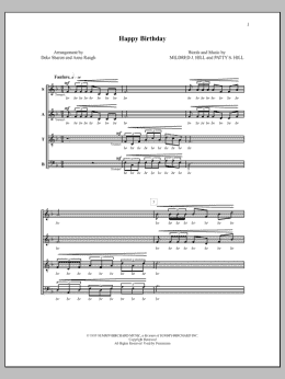 page one of Happy Birthday (SATB Choir)
