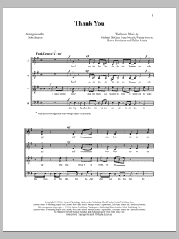 page one of Thank You (SATB Choir)