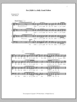 page one of For (S)He's a Jolly Good Fellow (SATB Choir)
