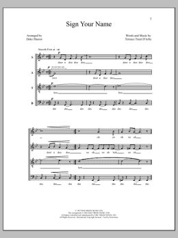 page one of Sign Your Name (SATB Choir)
