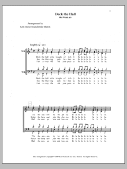 page one of Deck the Hall (SATB Choir)