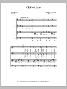 page one of Cielito Lindo (SATB Choir)