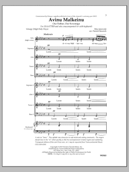page one of Avinu Malkeinu (SSAATTBB Choir)