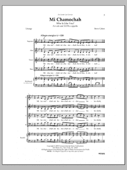 page one of Mi Chamochah (SATB Choir)