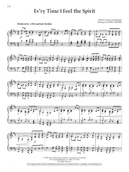 page one of Ev'ry Time I Feel The Spirit (Piano Solo)