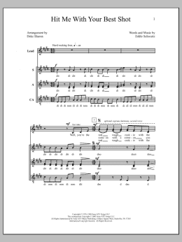 page one of Hit Me with Your Best Shot (SAT Choir)