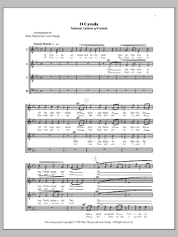 page one of O Canada (SATB Choir)