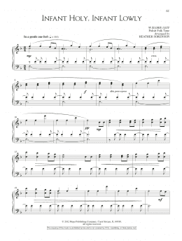 page one of Infant Holy, Infant Lowly (Piano Solo)