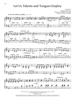 page one of Let Us Talents and Tongues Employ (Piano Solo)