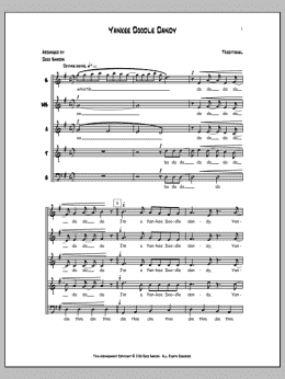 page one of Yankee Doodle (SSATB Choir)