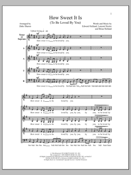 page one of How Sweet It Is (To Be Loved by You) (SATB Choir)