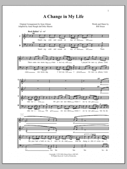 page one of A Change in My Life (SATB Choir)