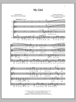 page one of My Girl (arr. Deke Sharon) (SATB Choir)