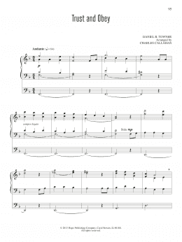 page one of Trust and Obey (Organ)