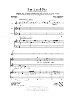 page one of Earth And Sky (2-Part Choir)