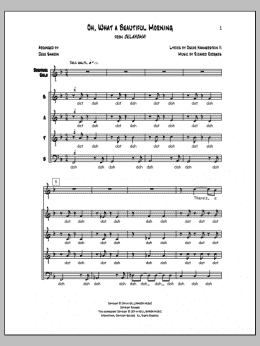 page one of Oh, What a Beautiful Morning (SATB Choir)