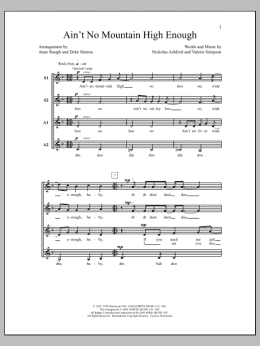 page one of Ain't No Mountain High Enough (arr. Deke Sharon) (SSAA Choir)
