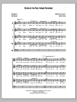 page one of Rudolph The Red-Nosed Reindeer (SATBB Choir)